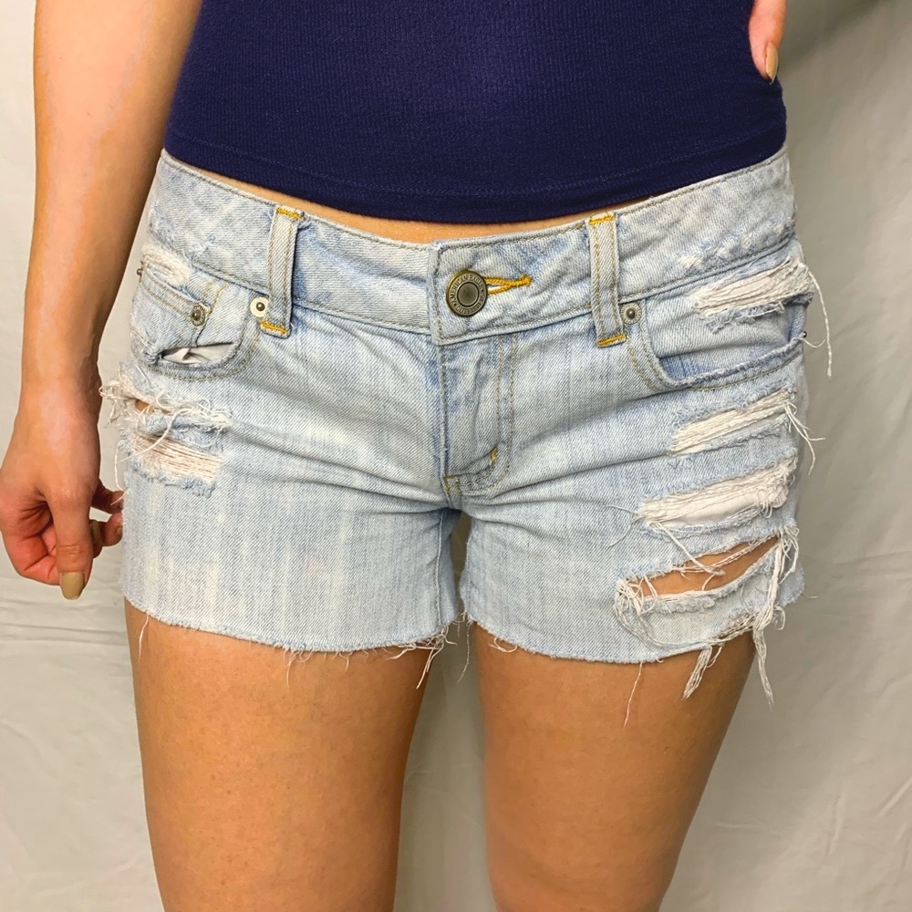 AE- Ripped Jean Shorts